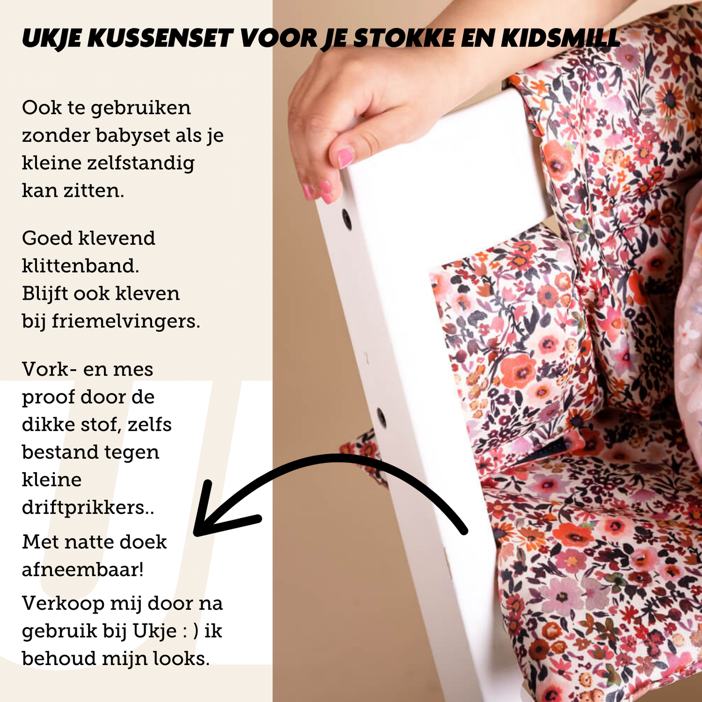 Ensemble de coussins Ukje Tripp Trapp - Fleurs roses - Plastifié