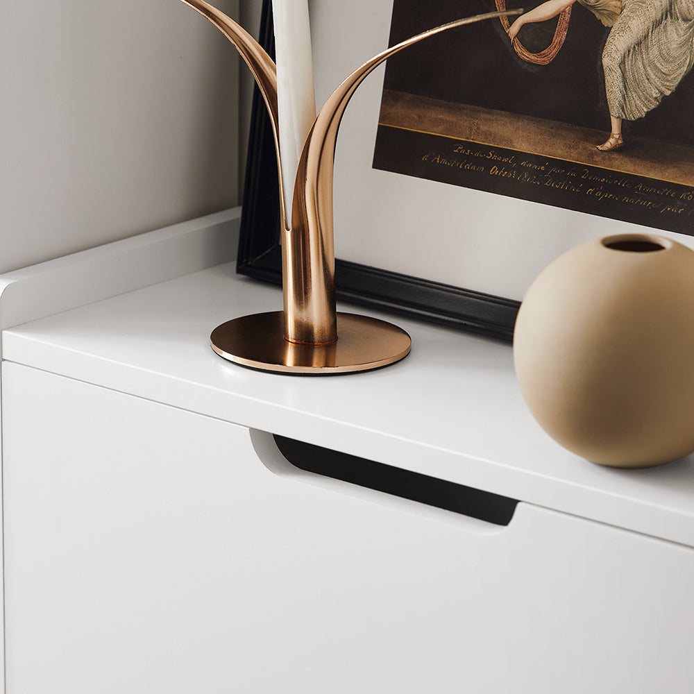 SoBuy FSR151-H-W Armoire à chaussures avec 3 volets, buffet à chaussures, étagère à chaussures, boîte à chaussures, armoire de couloir, armoire de rangement pour chaussures