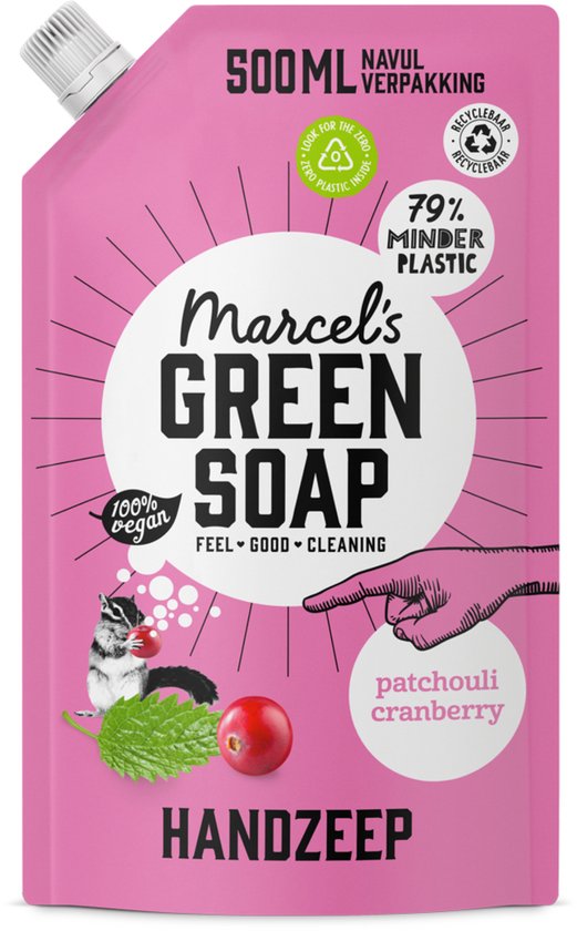Recharge de savon pour les mains Marcel's Green Soap - Patchouli & Canneberge - 500 ml