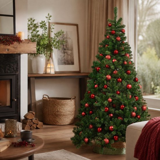Sapin de Noël Triumph Tree Tuscan - Décoration de Noël en plastique pour l'intérieur, au rendu volumineux - Sapin artificiel en PVC avec 488 branches de sapin - Style classique - H 185 x Ø 109 cm - Vert