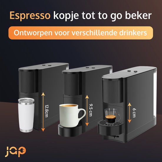 JAP Appliances Capsura - Machine à café à tasses - Volume de tasse réglable 30 - 200 ml - Machine à café à tasses - Machine à café - Cafetière