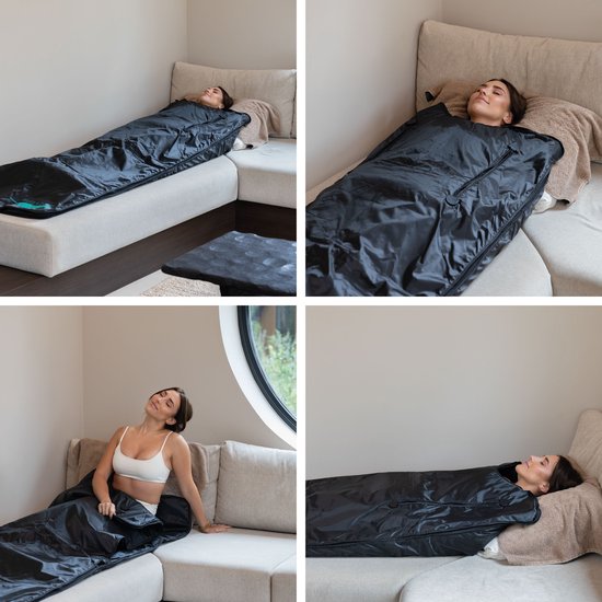 Couverture chauffante infrarouge - Soft & Silky – 2 zones de chaleur – Minuteur 1 heure – 600 W – 200 x 85 cm – Noir