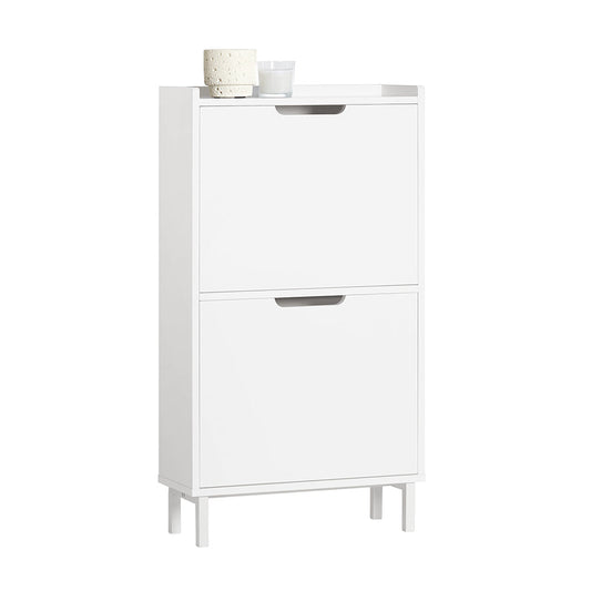 SoBuy FSR151-W Armoire à chaussures avec 3 volets, buffet à chaussures, étagère à chaussures, boîte à chaussures, armoire de couloir, armoire de rangement pour chaussures