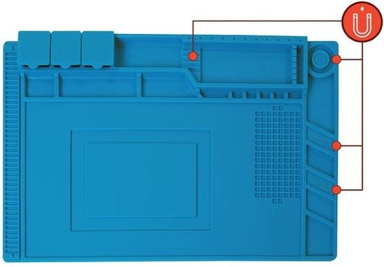 Velleman Tapis de soudure en silicone, 450 x 300 mm, bleu