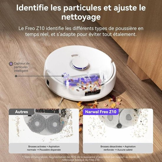 NARWAL Freo Z10 – Robot aspirateur et laveur de sol – Anti-enchevêtrement – 15 000 Pa