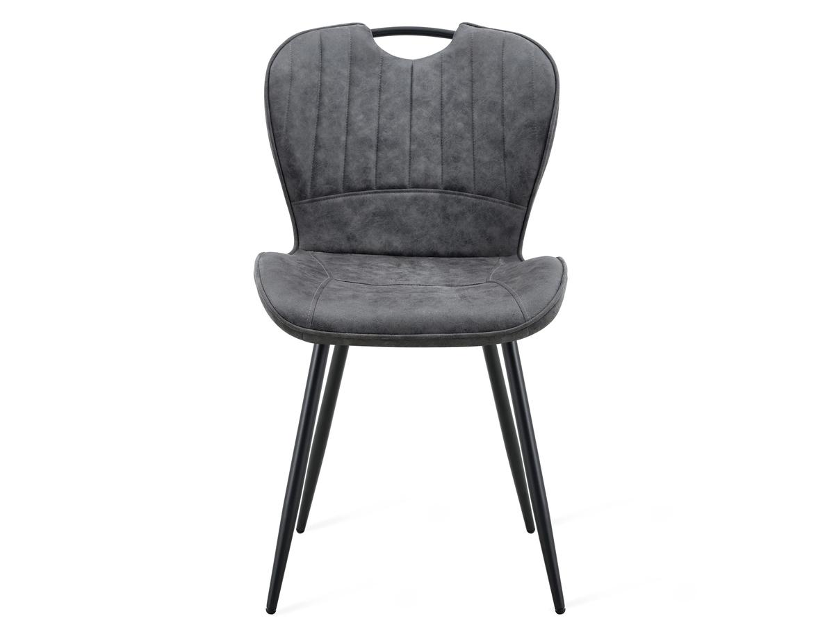 Chaise de salle à manger Multifurn Sten - Micro-cuir - Anthracite - Lot de deux