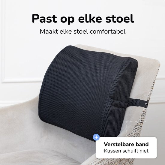 Alyze Coussin ergonomique pour le dos - Coussin lombaire voiture - Bas du dos - Coussin de lecture - Mousse à mémoire de forme - Coussin de soutien pour le lit et le canapé - Coussin de soutien orthopédique avec housse lavable