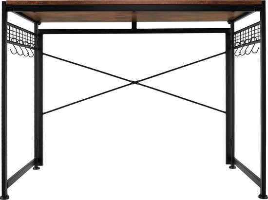 tectake® - Bureau pliant Paterson 102x51x77cm - brun foncé - 404660