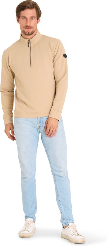 Mario Russo Pique Longsleeve Shirt - Sweater Men - Turtleneck Men - XL - Beige