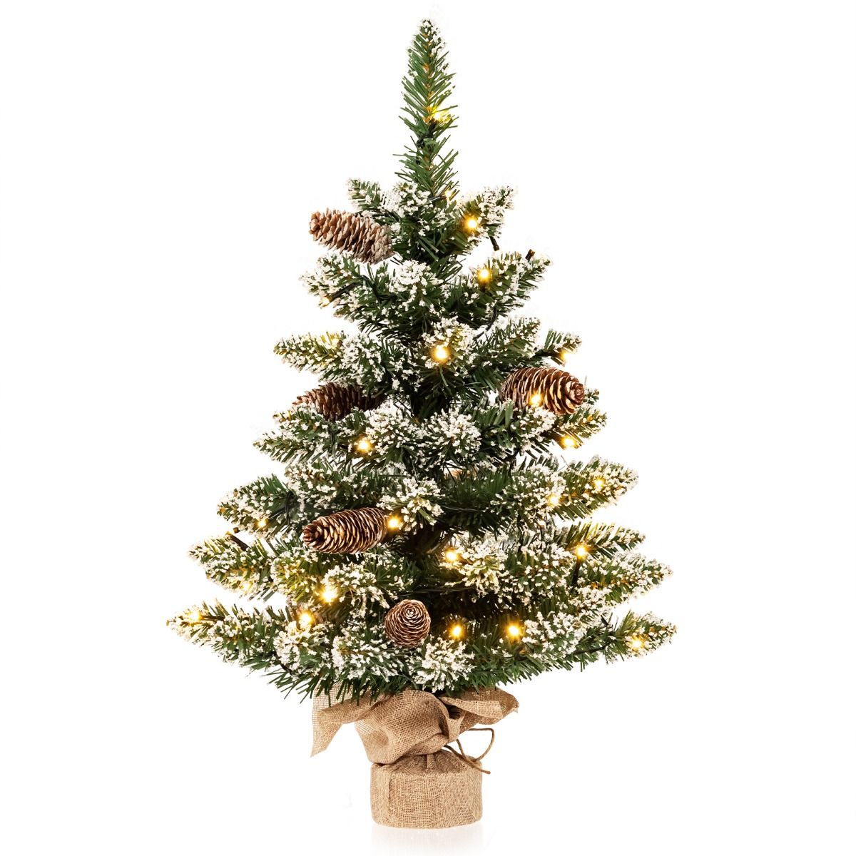Coast Artificial Christmas Tree Table Top 64 cm Green - Mini sapin de Noël avec neige - 50 LED - 8 niveaux de lumière
