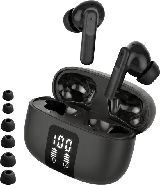 Écouteurs sans fil Audyn - Écouteurs sans fil - Réduction de bruit ANC+ENC - Bluetooth - Intra-auriculaires - Noir - FlowTune Pro
