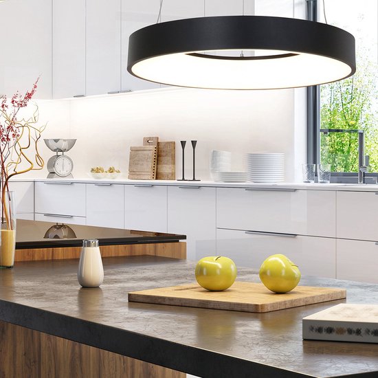 Suspension Steinhauer Ringlede - Ronde - Réglable - 48 cm - Noire