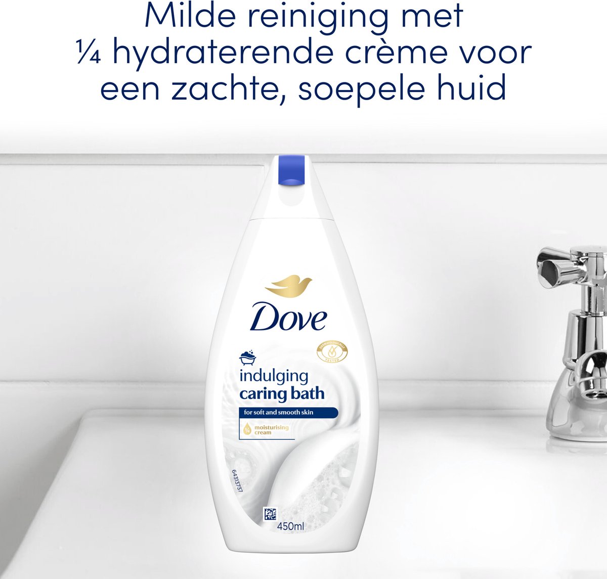 Crème de bain Dove Caring Bath Indulging Cream - Mousse de bain hydratante - 6 x 450 ml - Lot économique