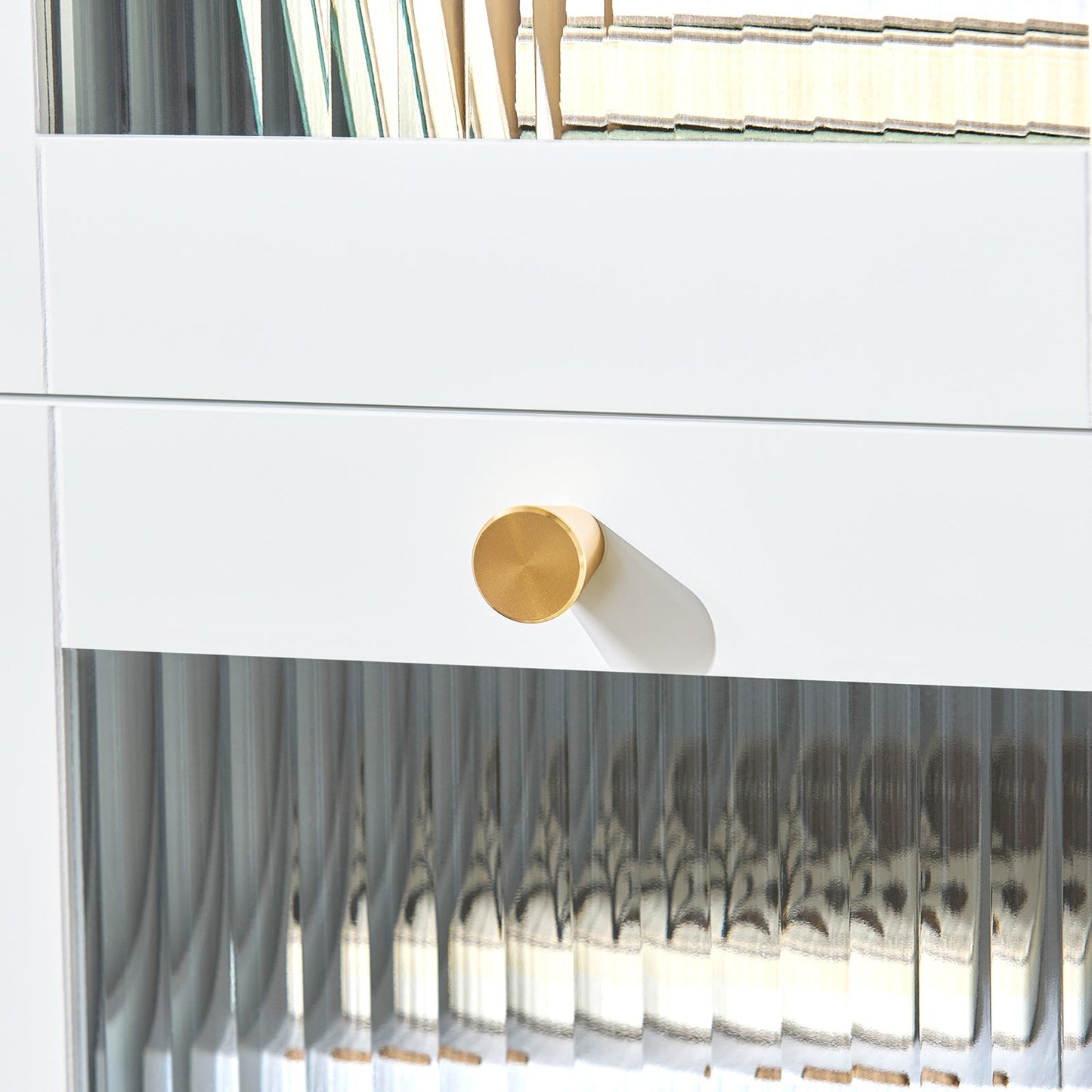 SoBuy Table de chevet - avec 2 tiroirs en verre et rangement - 30 x 45 x 65 cm - blanc