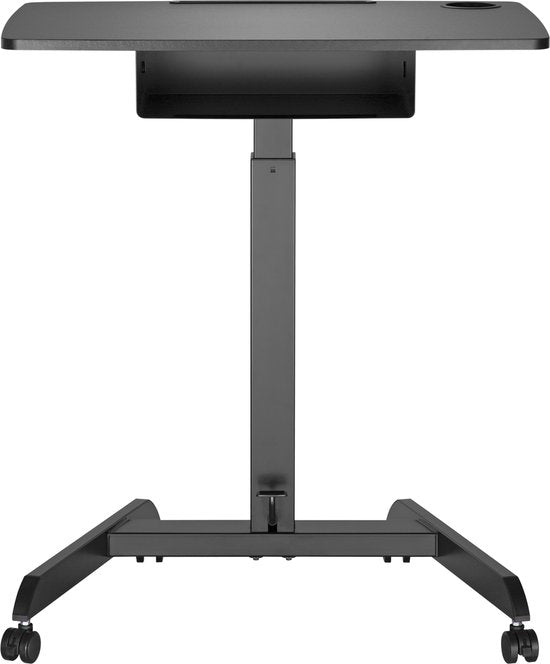 VDD Gaming - Bureau - Table pour ordinateur portable - Bureau assis/debout - Mobile - Poste de travail - Support pour ordinateur portable - Table d'appoint sur roulettes - Noir