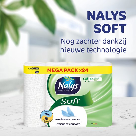 Papier hygiénique Nalys Soft White - 2 couches - 96 rouleaux