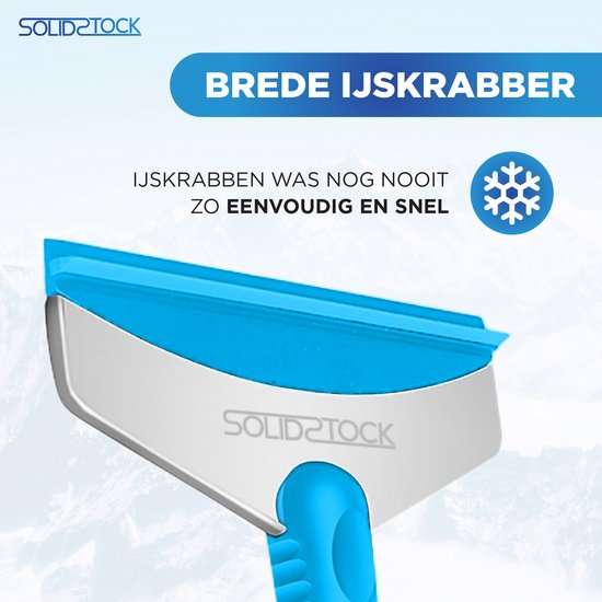 SolidStock Grattoir à glace pour voiture - Grattoir pour voiture - Extra large - Grattoir pour vitres - Design ergonomique - Bleu