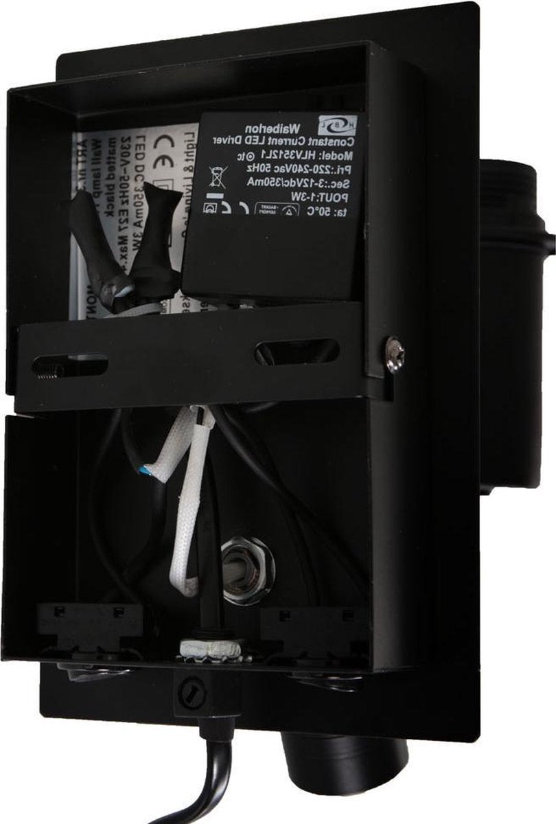 Light & Living Applique Montana - Noir - 20x11x18cm - Moderne et compact