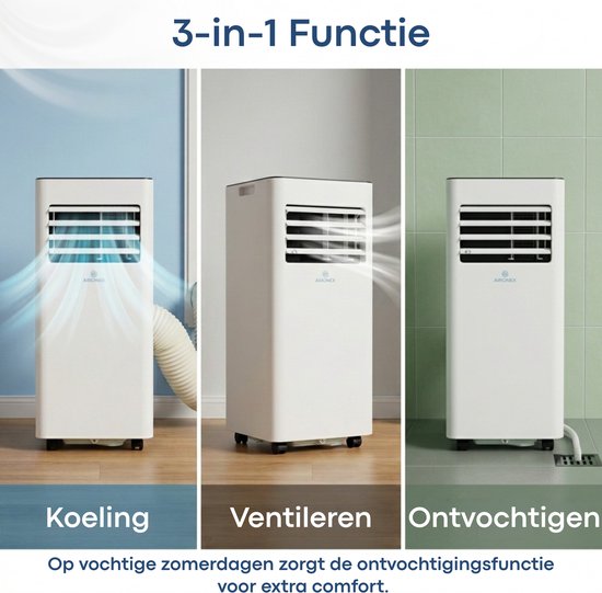 Climatiseur mobile Aironex 7000 BTU – Application et télécommande – Silencieux et compact – Climatiseur mobile avec joint de fenêtre – Climatiseur mobile pour chambre, salon, bureau