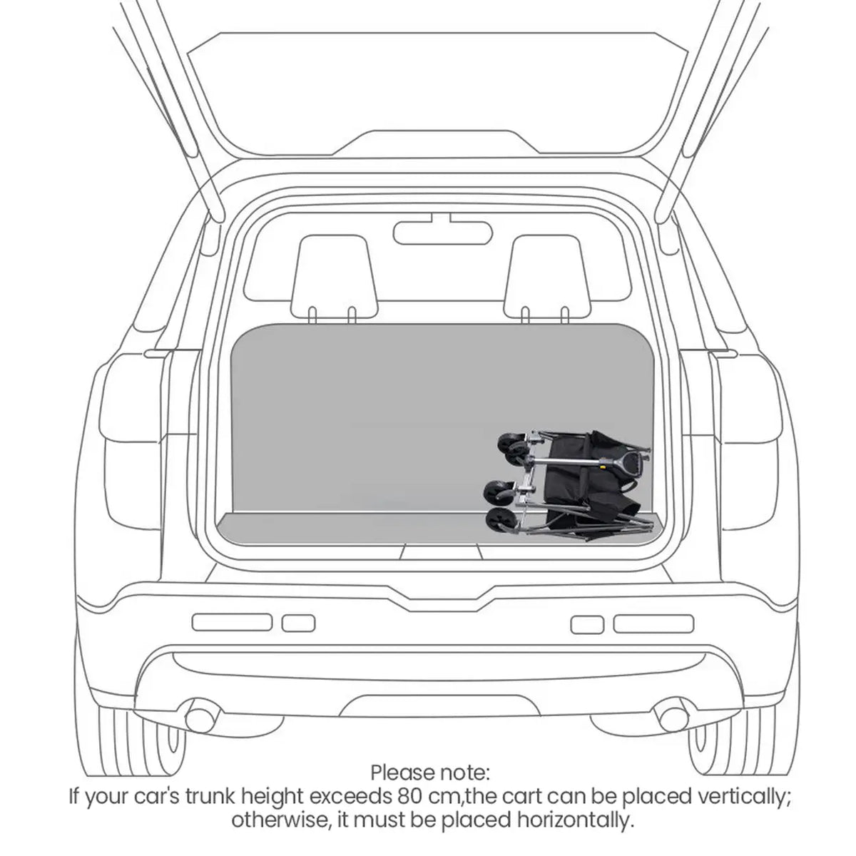 Chariot pliable Ochama 75 L - Noir - Capacité de charge de 100 kg - Roulettes pivotantes à 360° - Pliable