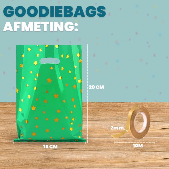 Feestio Sacs à partager 100 pièces - 17 x 25 cm - Sacs à bonbons - Sacs à friandises Fête d'enfants - Sacs à cadeaux - Anniversaire