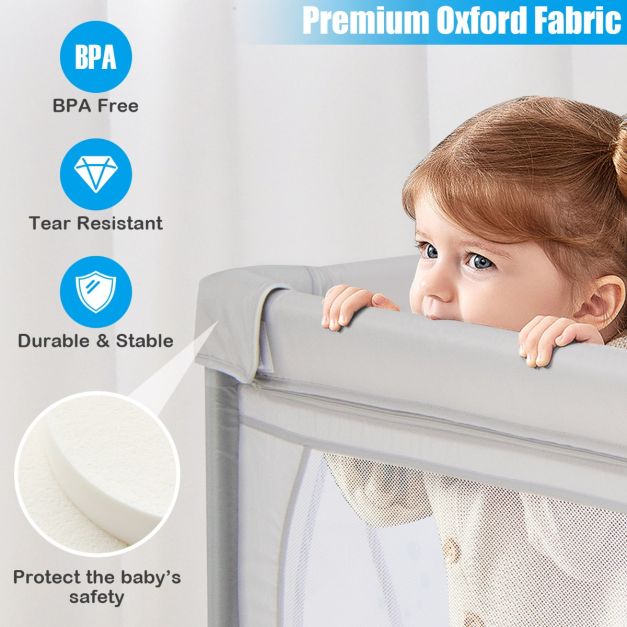 Boîte à bébé pliable Coast avec 2 portes et 50 balles - 206x147x68.5cm