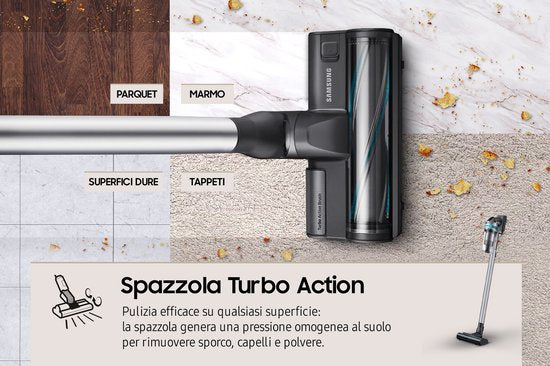 Samsung Jet 75E - 200W - Aspirateur à manche - avec Pet Tool - VS20B75AGR1