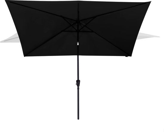 VONROC Premium Parasol Rapallo 200x300cm - Parasol durable - Inclinable - Toile résistante aux UV - Anthracite/Noir - Housse de protection incluse