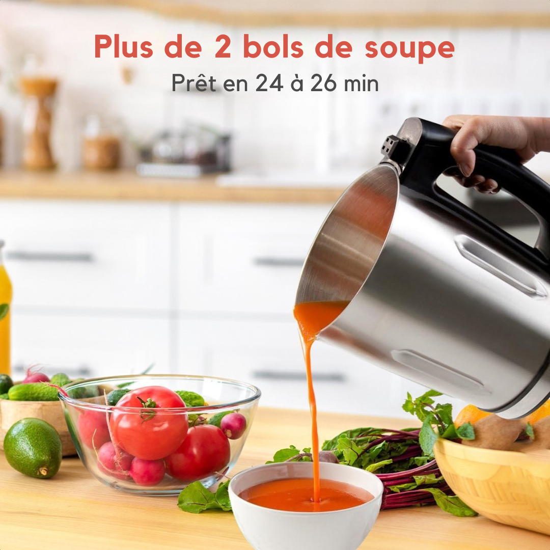 Machine à soupe KitchenBrothers  - Blender - jusqu'à 800W - 1.2L - inox/noir