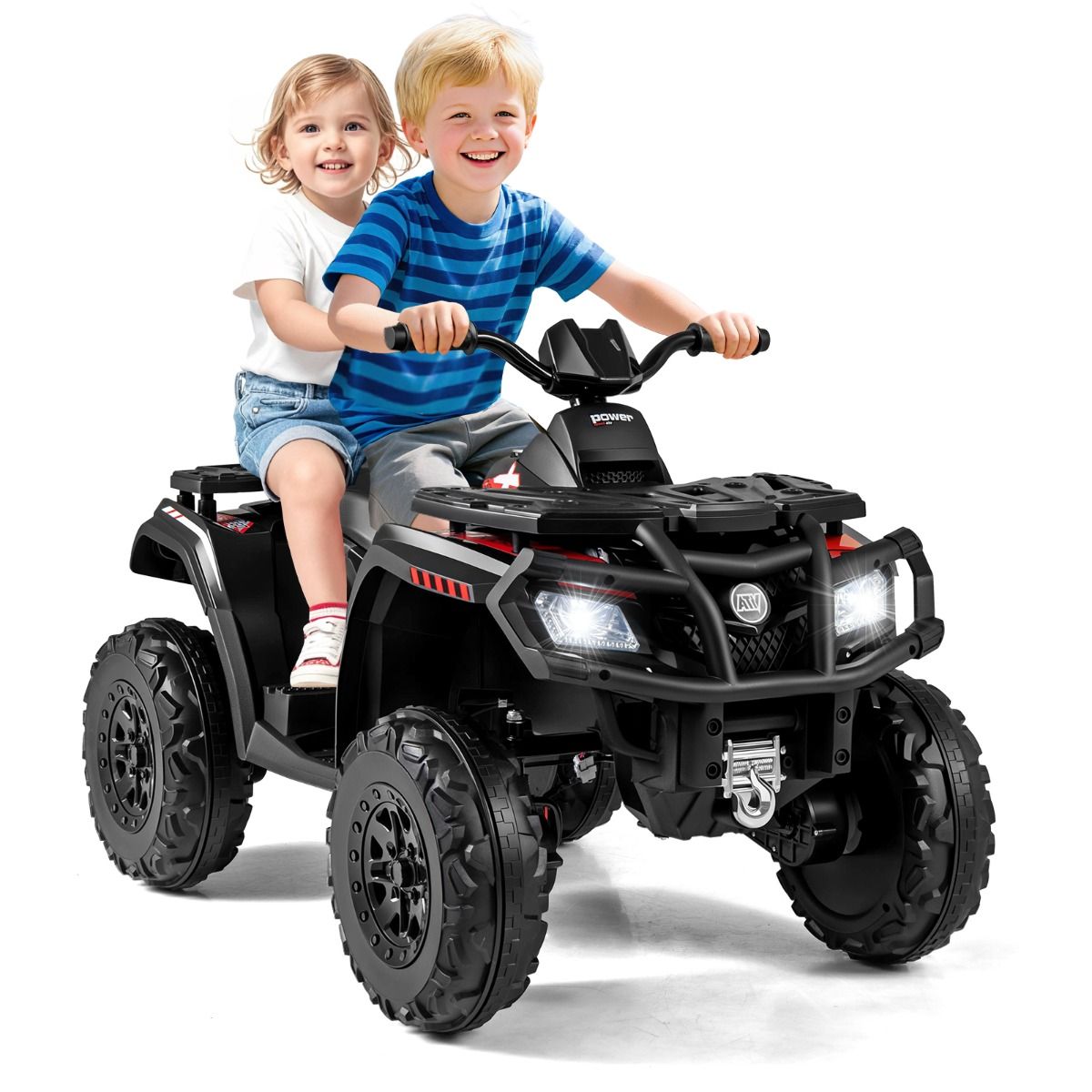 Quad électrique pour enfants Coast - 2 places - 4 moteurs - noir