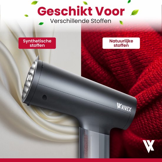 Vivex® Défroisseur à linge - Défroisseur à main pour vêtements et meubles - Défroisseur - Accessoire gratuit + Réservoir supplémentaire