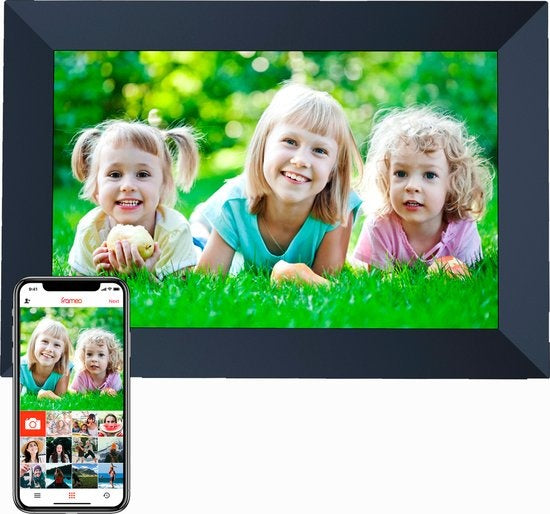 Cadre photo numérique Denver 10,1 pouces - HD - Frameo App - Cadre photo - WiFi - écran tactile IPS - 16 Go - PFF1053B