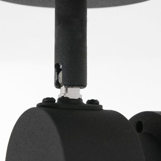 Spot Natasja 7901ZW : spot noir à 1 focale en métal avec ampoule GU10 à intensité variable, design moderne et orientable, adapté à un usage intérieur, Steinhauer