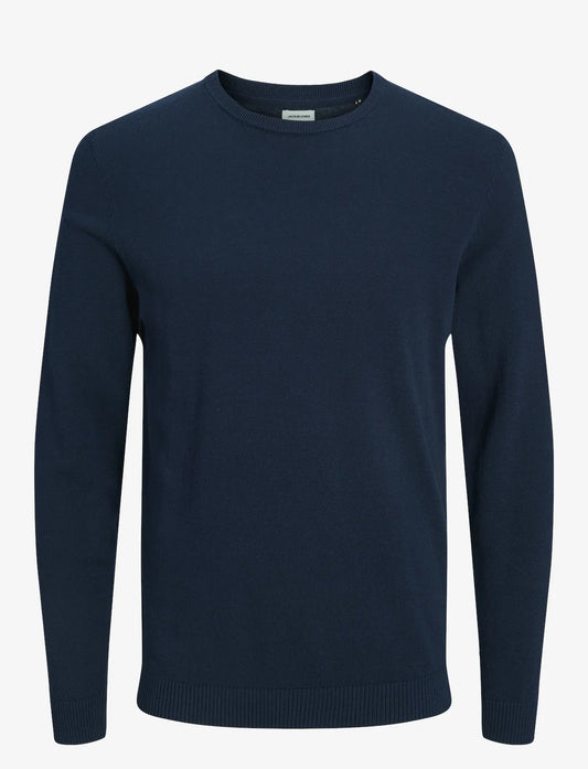 Pull en maille pour homme de JACK&JONES - Col rond et texture côtelée - Taille L - Bleu