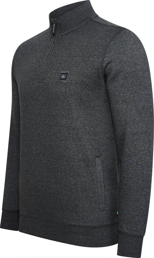 Cappuccino Italia - Pulls pour homme - Pull à fermeture éclair - Anthracite - Gris - Taille XXL