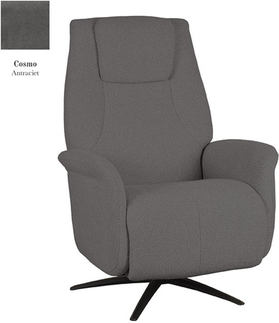LABEL51 Fauteuil Stockholm - Gris - Tissu - Taille unique - - - Pivotant - Avec accoudoirs