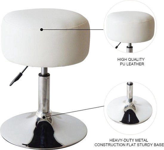 VDD Retro vintage Tabouret - Hauteur réglable jusqu'à 65cm - Rose - 65x38.50cm