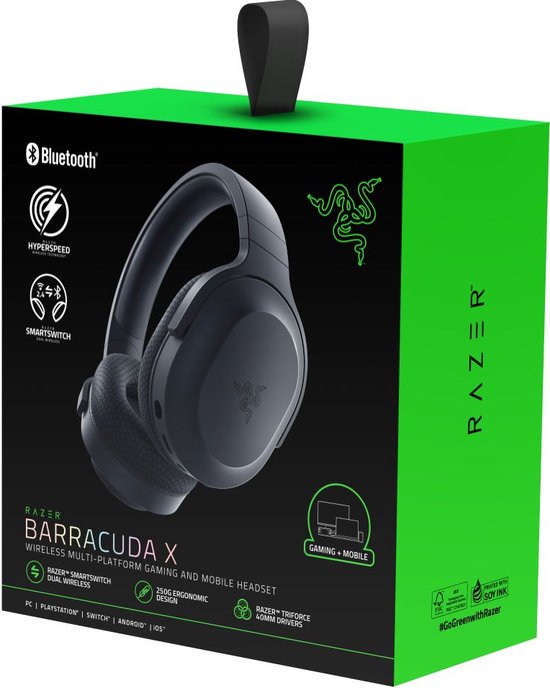 Razer Barracuda X (2022) - Casque de jeu sans fil - PC/PlayStation/Switch/Android - Noir