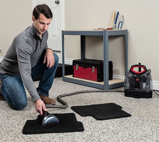 Nettoyeur de taches portable BISSELL MultiClean Spot & Stain - Avec technologie HeatWave et 4 embouts - Nettoyeur de moquette pour canapé, voiture et matelas - Nettoyeur de moquette - Tuyau extra-long de 2,2 m - Appareil de nettoyage - Nettoyeur de canapé