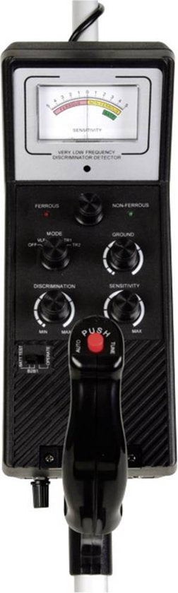 Velleman Détecteur de métaux, bobine de recherche étanche 20 cm, compteur analogique, profondeur de recherche 12 cm
