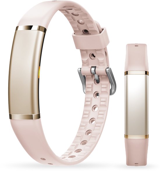 Tracker d'activité - Étanche IP68 - Mesure de la fréquence cardiaque, de la SpO₂ et du sommeil - Podomètre - Aluminium anodisé - Application BREND - Rose - BREND BR-2249