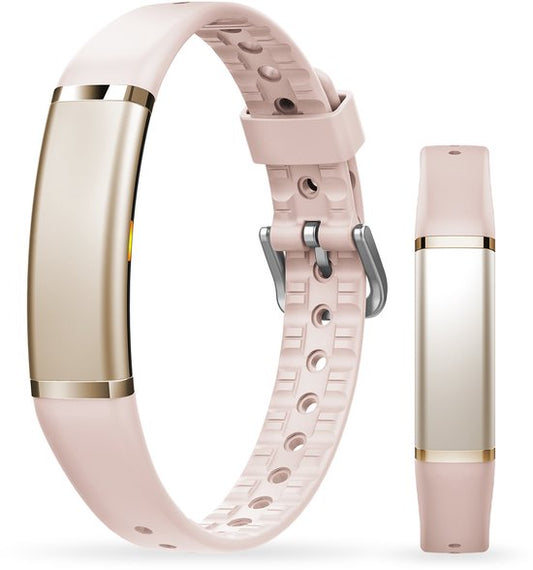 Tracker d'activité - Étanche IP68 - Mesure de la fréquence cardiaque, de la SpO₂ et du sommeil - Podomètre - Aluminium anodisé - Application BREND - Rose - BREND BR-2249