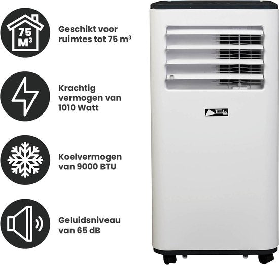 TechnoLife TL-9001 Mobile Air Conditioner - Climatisation - 9000 BTU - Blanc/Noir