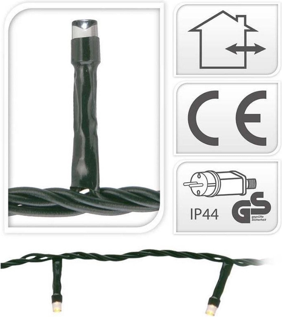 Lumières de Noël LED 9 m - 120 LED - Blanc extra chaud - Intérieur et extérieur - Avec adaptateur IP44