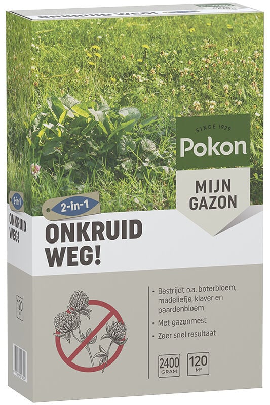 Engrais pour pelouse anti-mauvaises herbes Pokon - 120 m² - 2,4 kg