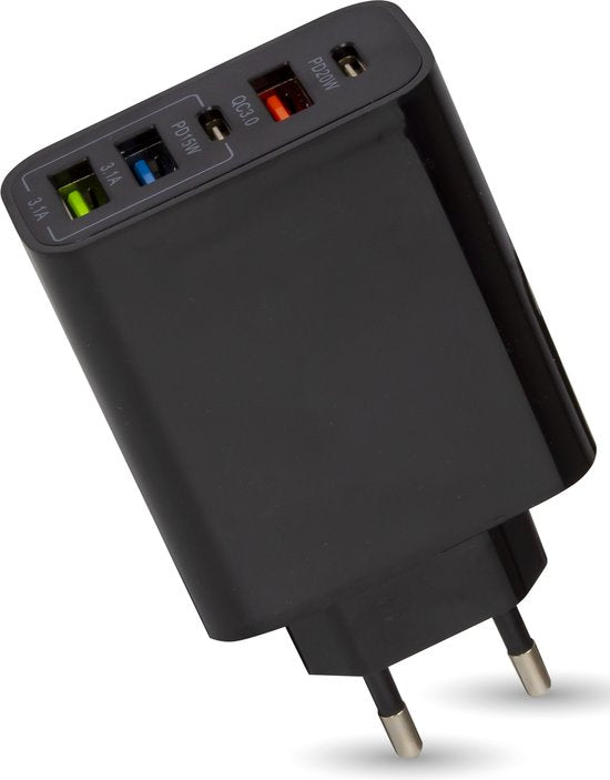 Nuvance - Adaptateur USB - 5 Ports - Prise USB - Chargeur USB - Convient à tout câble USB - Noir
