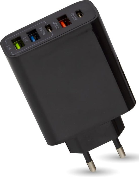 Nuvance - Adaptateur USB - 5 Ports - Prise USB - Chargeur USB - Convient à tout câble USB - Noir