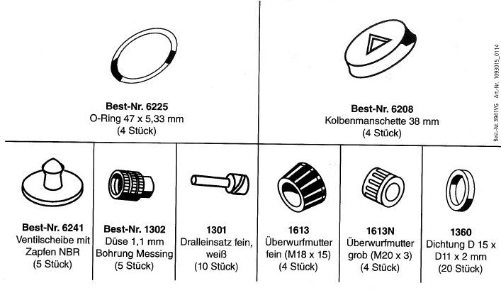 RA gk ET box KADETT pulvérisateur à pression. 56 pièces