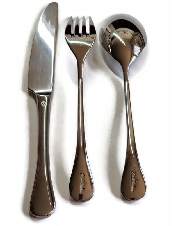 Set de couverts 3 pièces - Rosenthal - (couteau 22 cm, fourchette 20 cm, cuillère 20 cm) - acier inoxydable -  Gris argenté