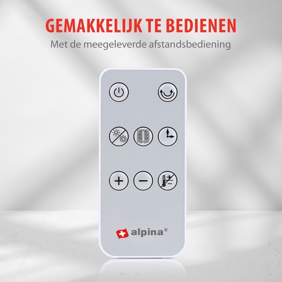 alpina Chauffage électrique et ventilateur - Chauffe-ventilateur avec Wifi - Convecteur mural 2000W - Ventilateur mural avec App Control - Thermostat réglable et fonction minuterie - Blanc